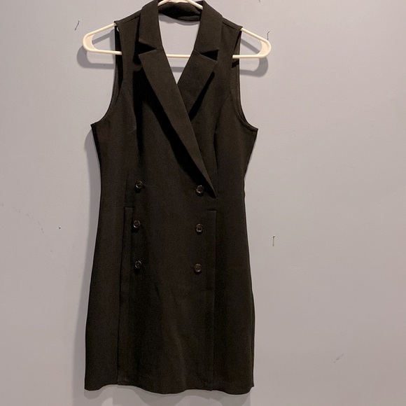 BCBGenaration women’s Black Faux Button FrontShirt Dress - Picture 3 of 6